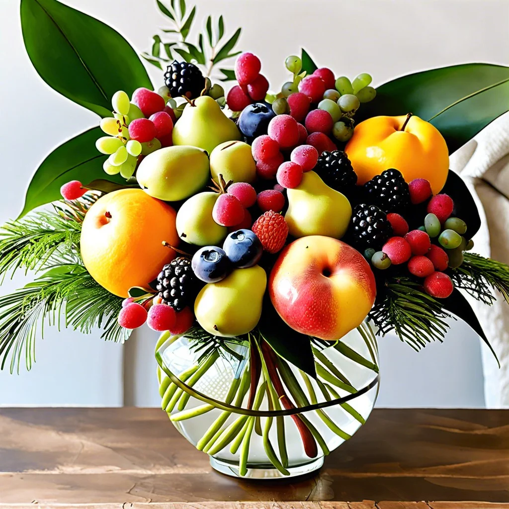 seasonal fruit and greenery