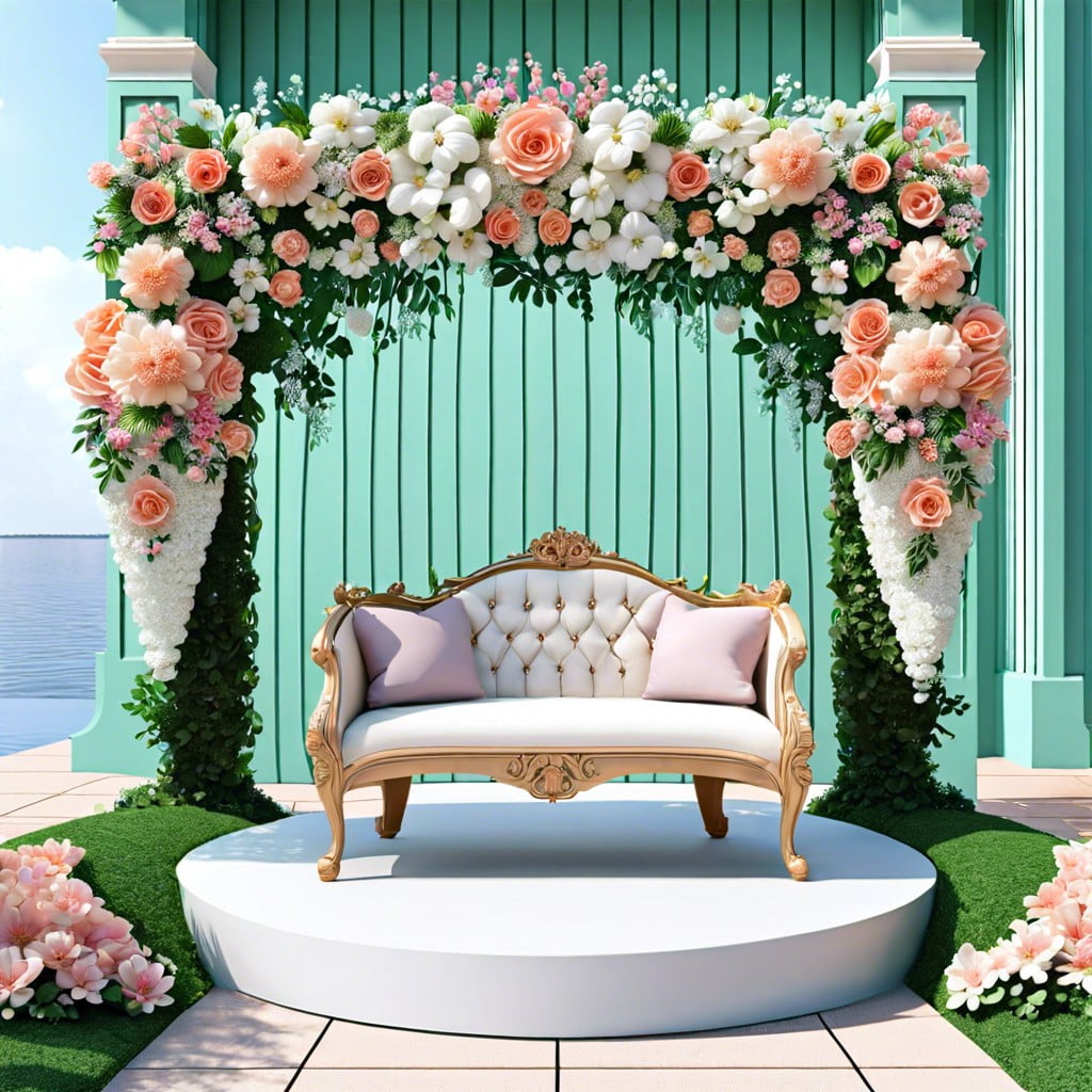 set up a flower wall backdrop