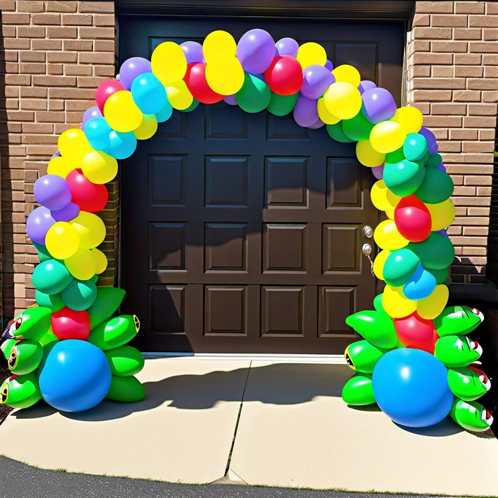 sewer pipe balloon arch entrance