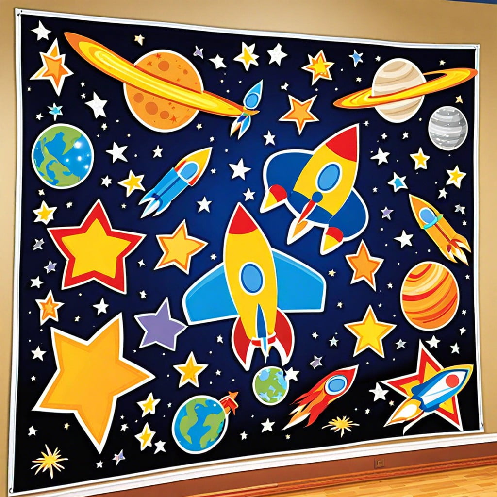 shooting for the stars – space theme with rockets and stars