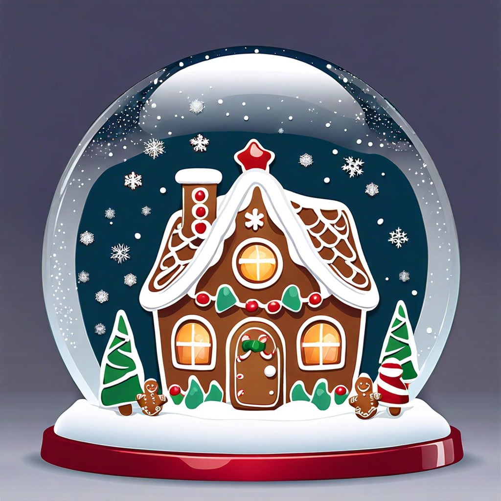 snow globe gingerbread house