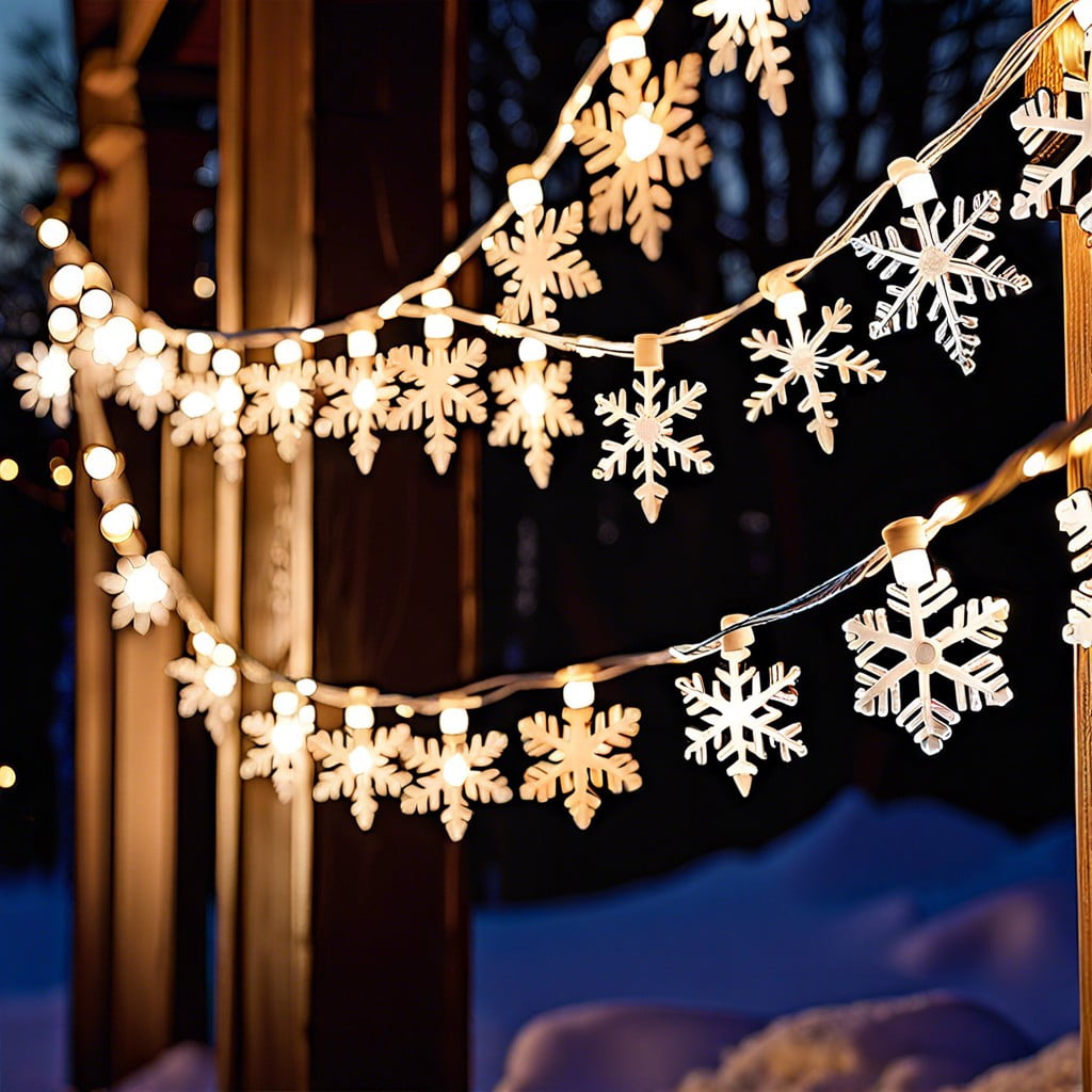 snowflake icicle string lights