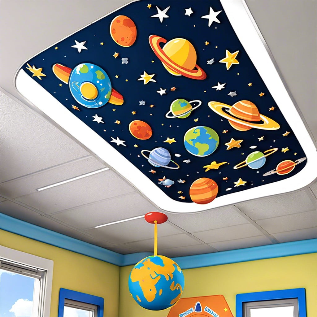 space exploration ceiling hangings