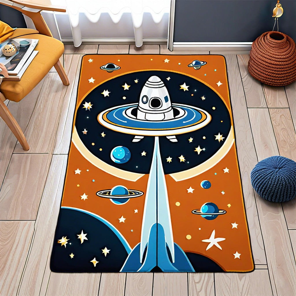 spaceship shaped rug