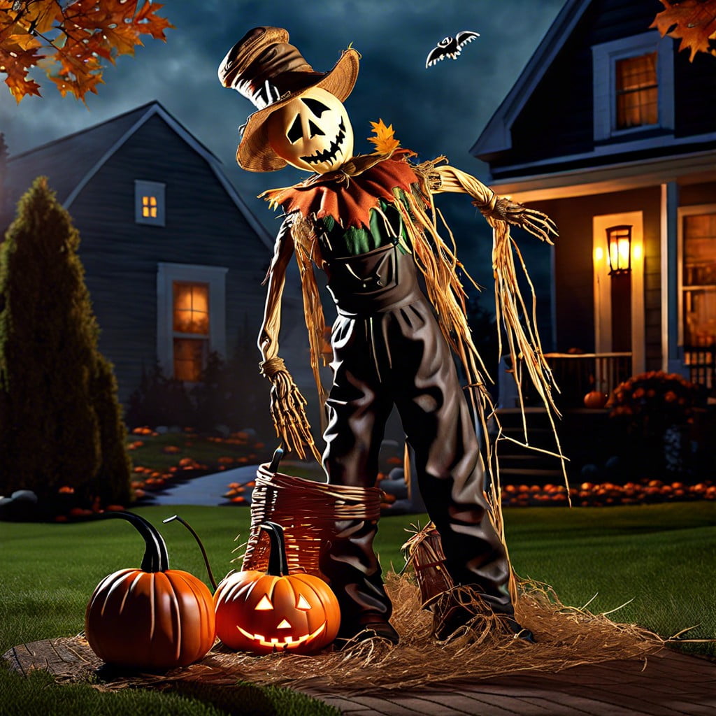 spooky scarecrow setup