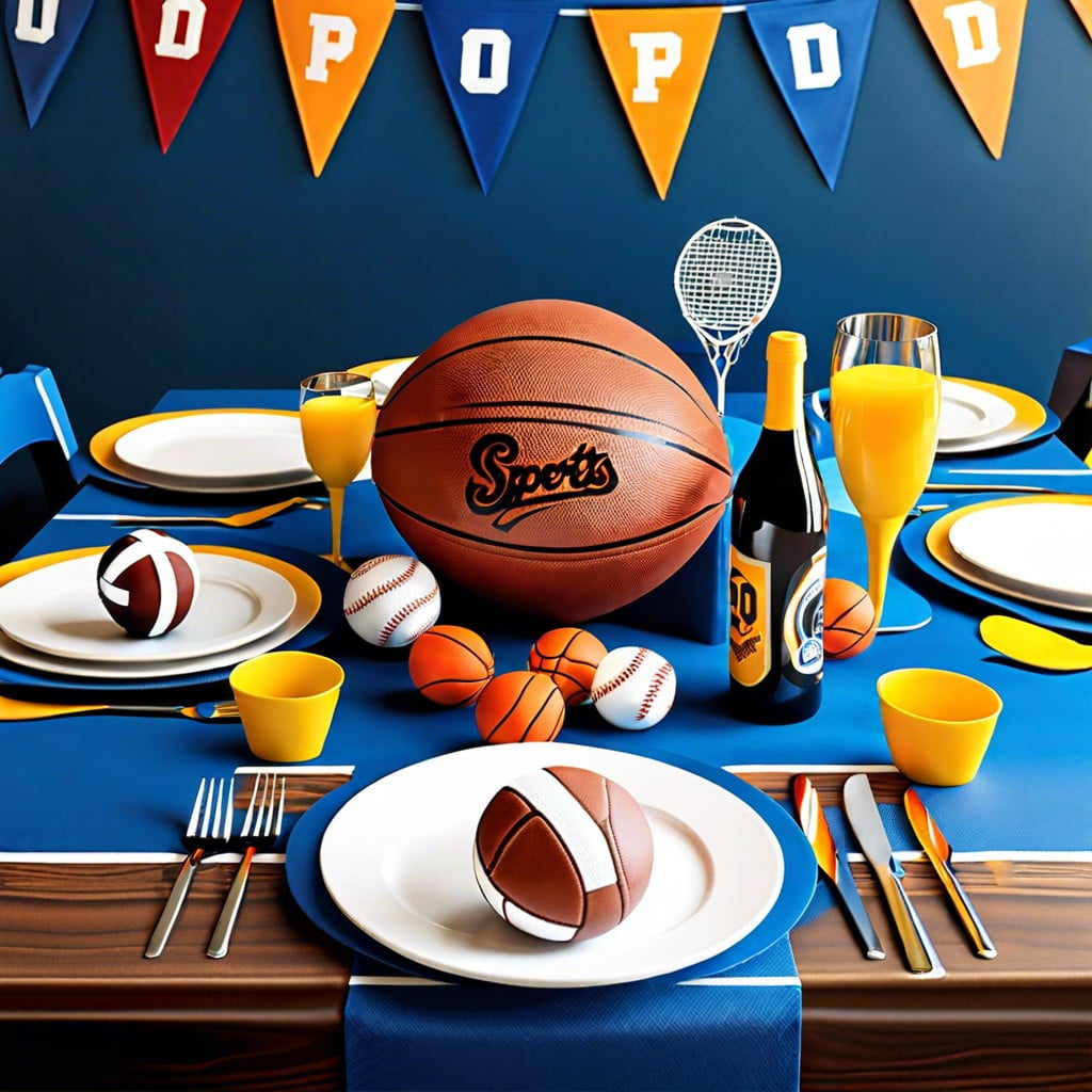 sports themed table settings