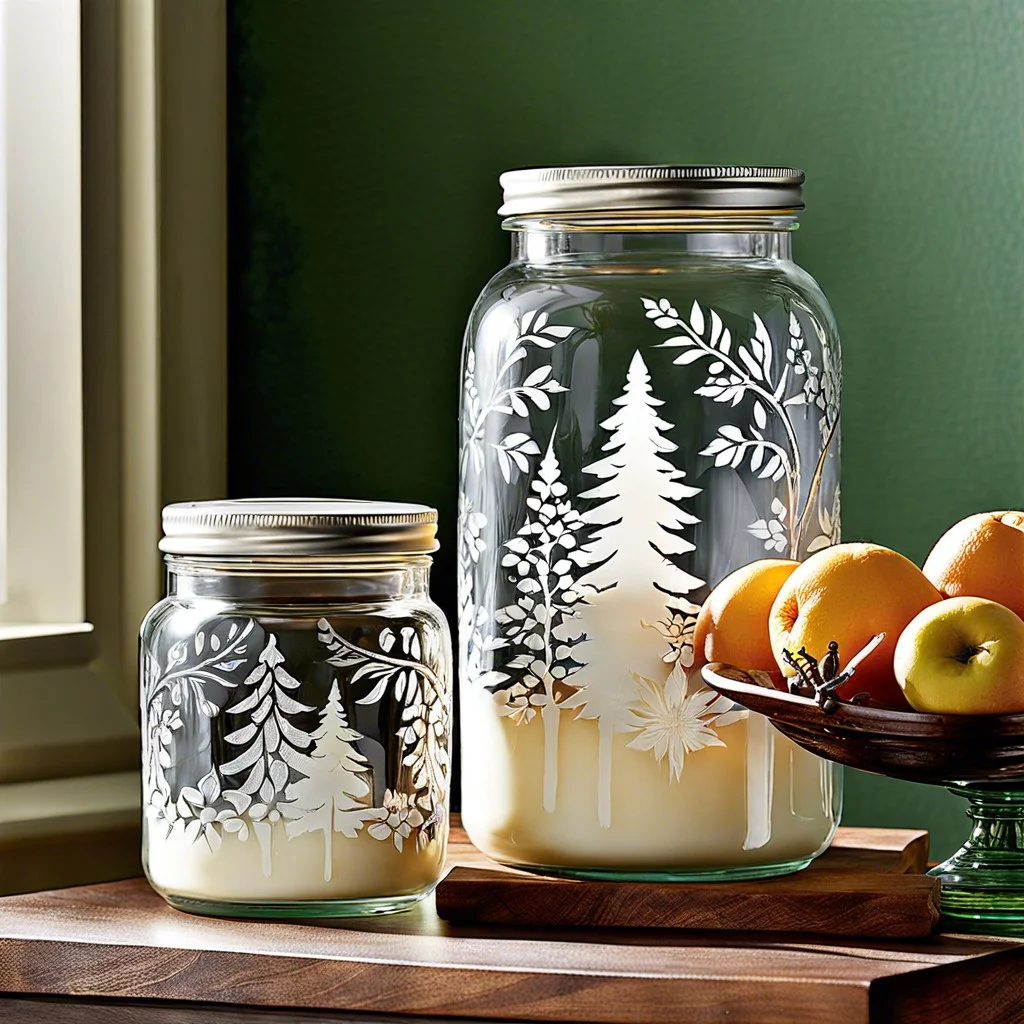 stenciled designs with glass etching cream