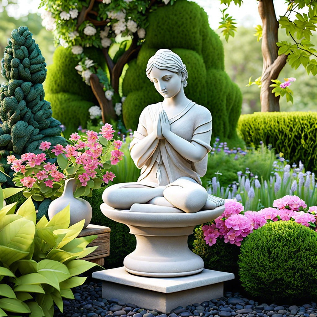 stone or ceramic garden statues