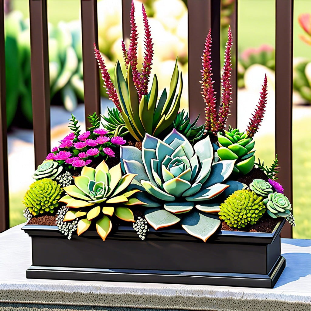 succulent and flower combo