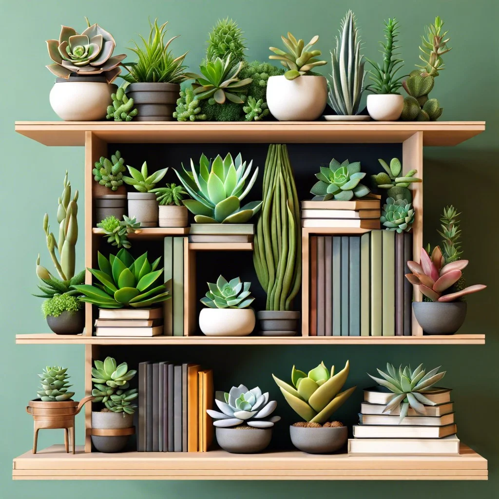 succulent bookshelves