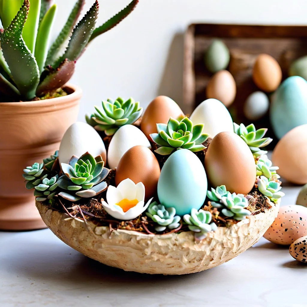 succulent filled eggshells