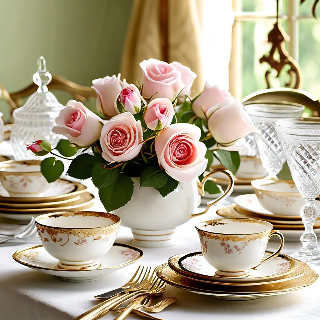 teacups with rosebuds