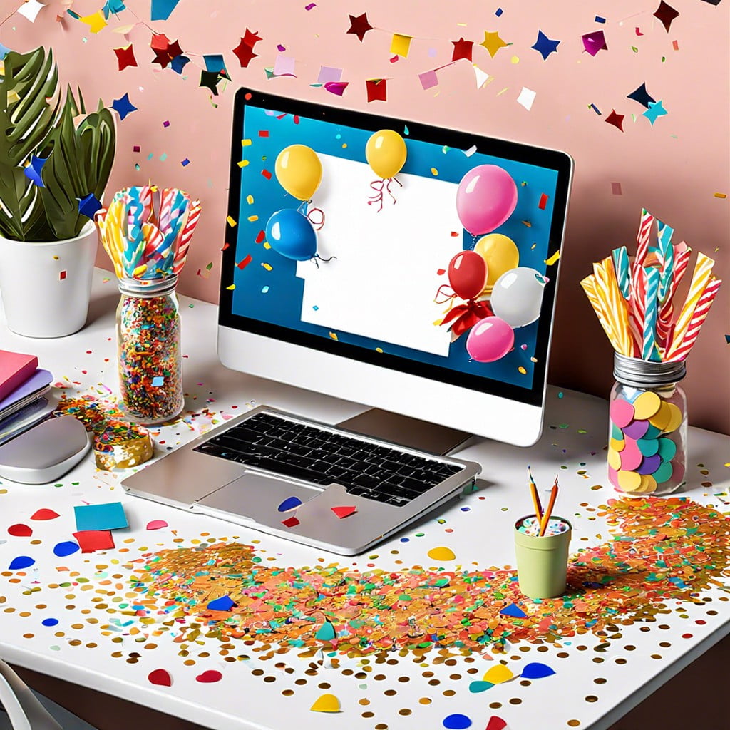 themed confetti sprinkled on desktop