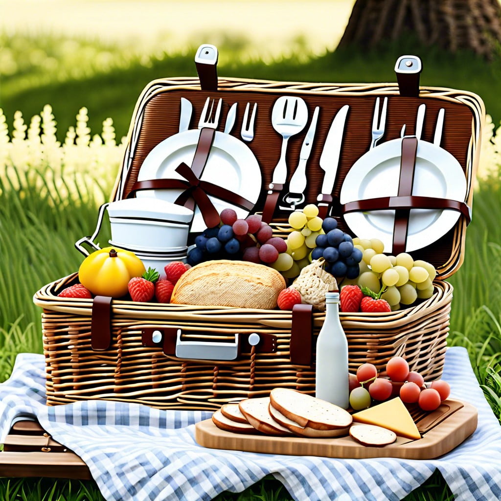 themed picnic baskets like a french or italian food theme
