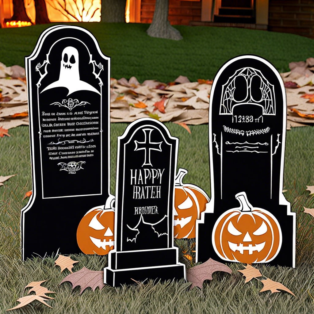 tombstone yard markers from cardboard