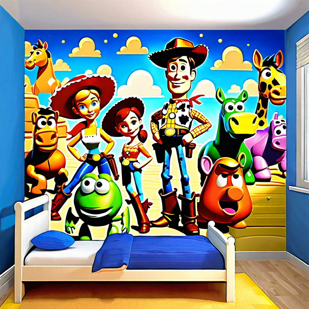 toy story character wall mural