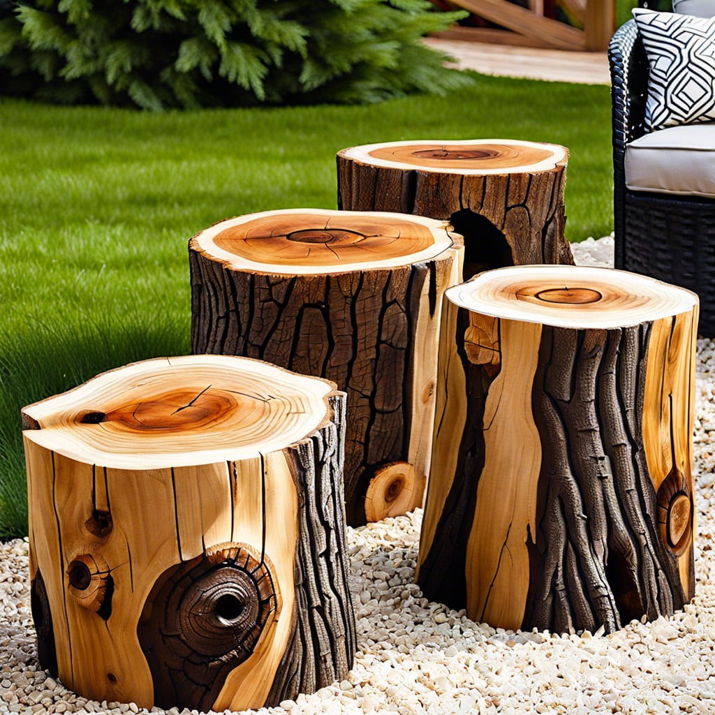 tree stump side tables
