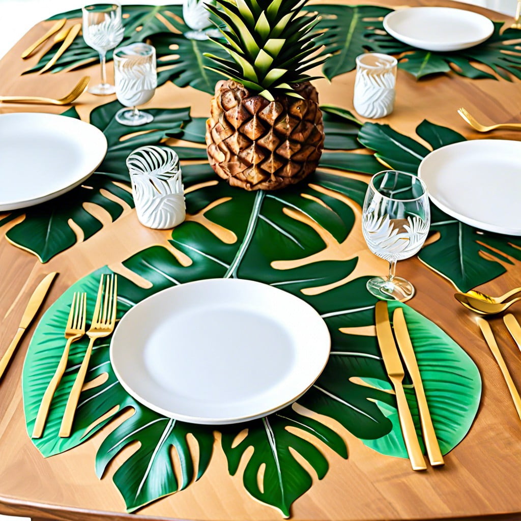 tropical leaf placemats