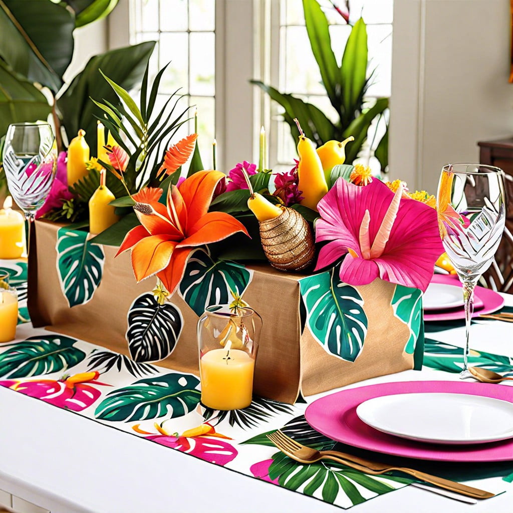 tropical themed table runners