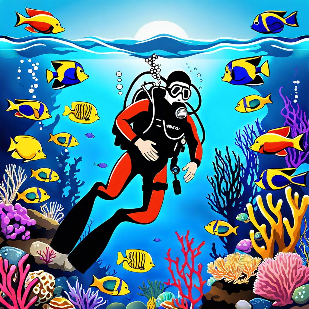 underwater dive with a will you marry me sign