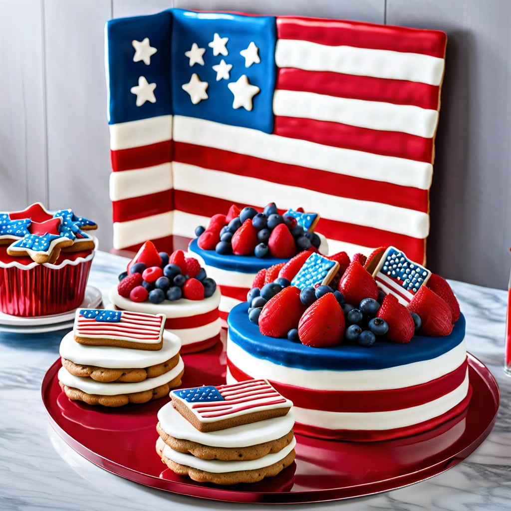 usa shaped cake or cookie platter