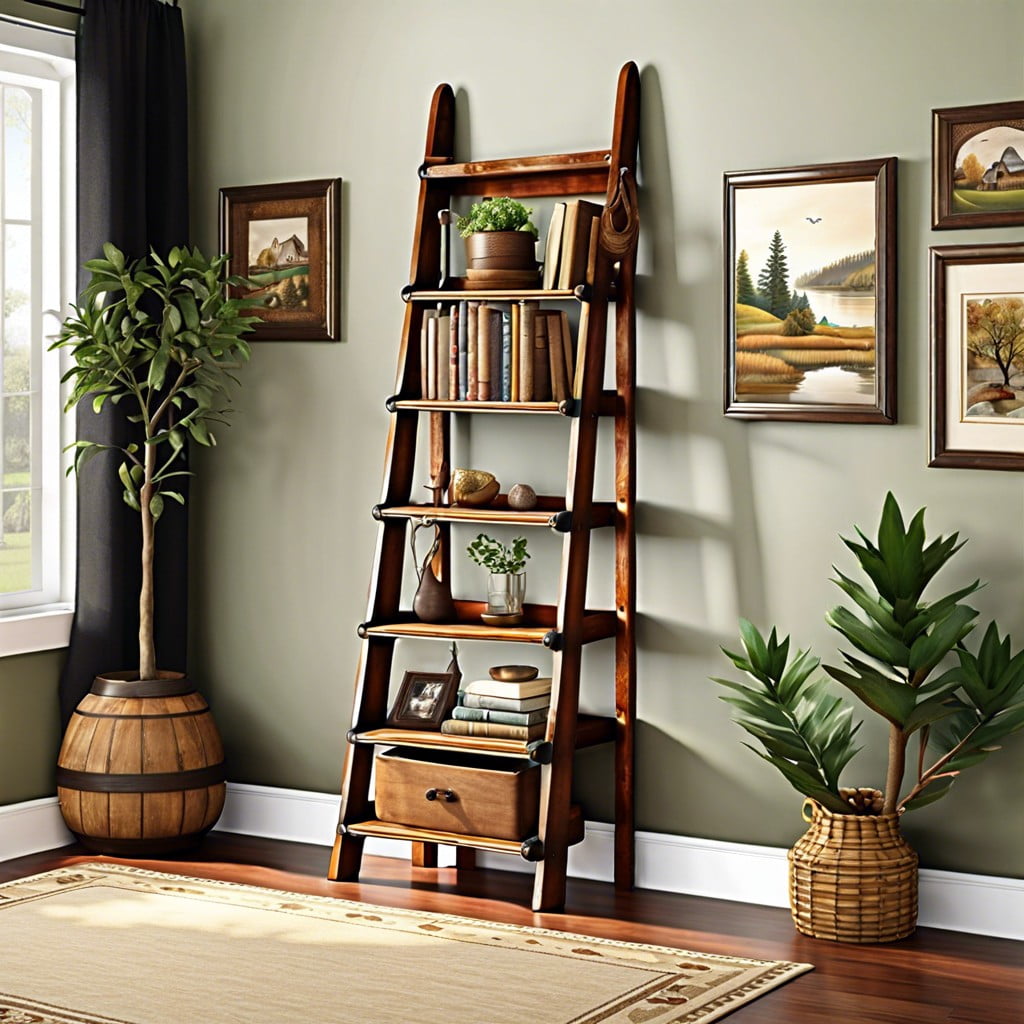vintage ladder bookshelf