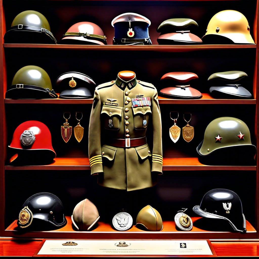 vintage military memorabilia displays