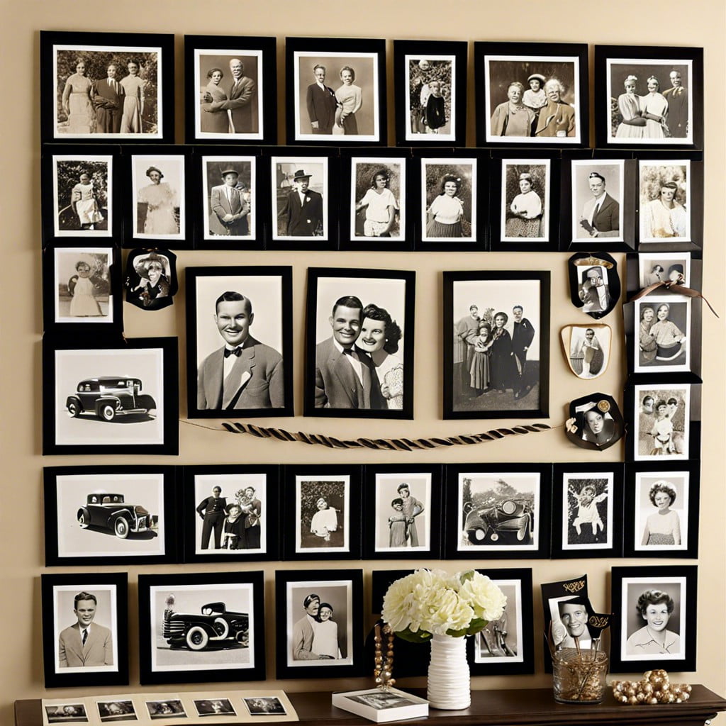 vintage photo display wall
