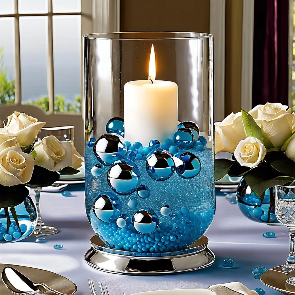 water beads with floating glass bubbles or orbs