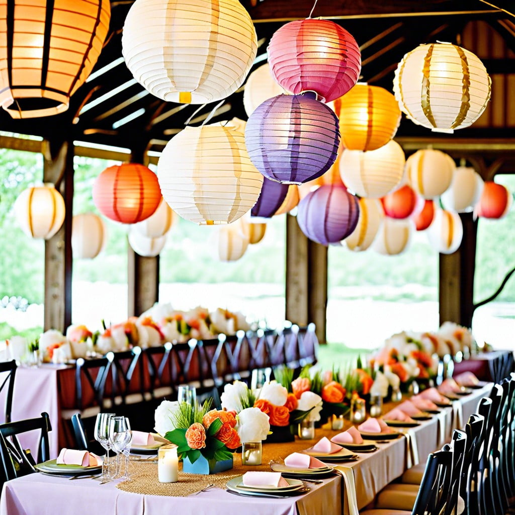 whimsical paper lantern clusters