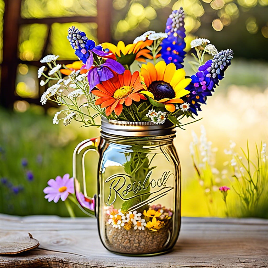 wildflower mason jars