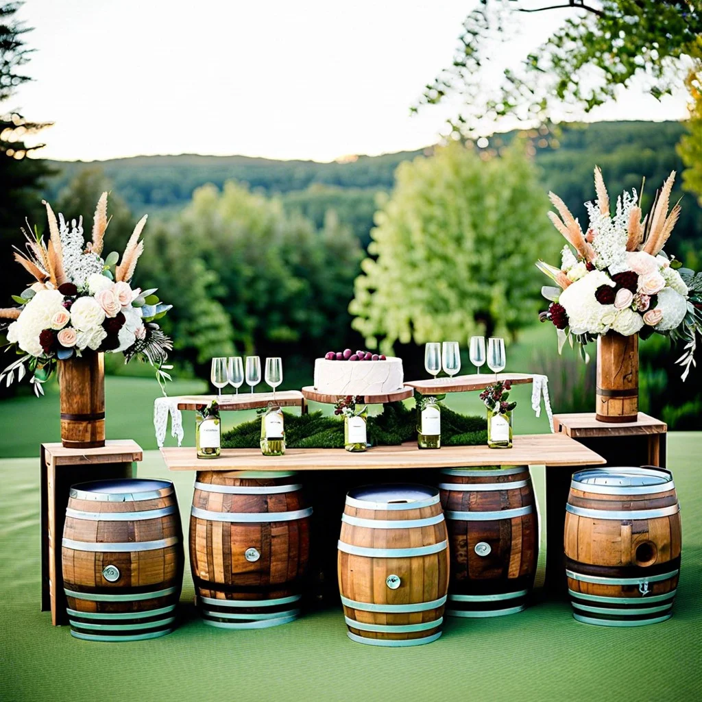 wine barrel cocktail tables