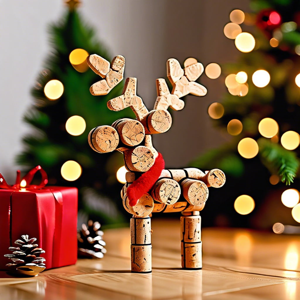 wine cork reindeer