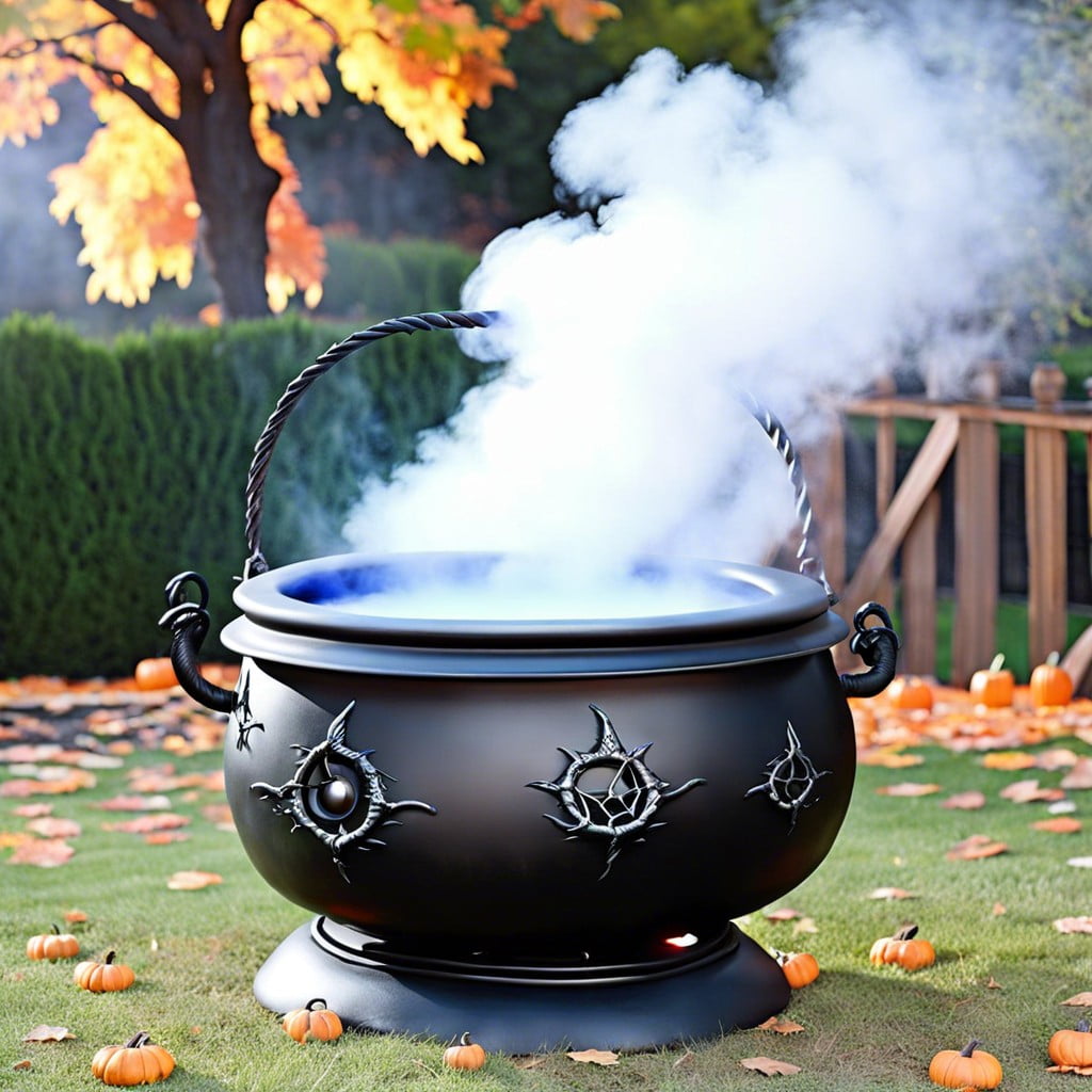 witchs cauldron scene with fog machine