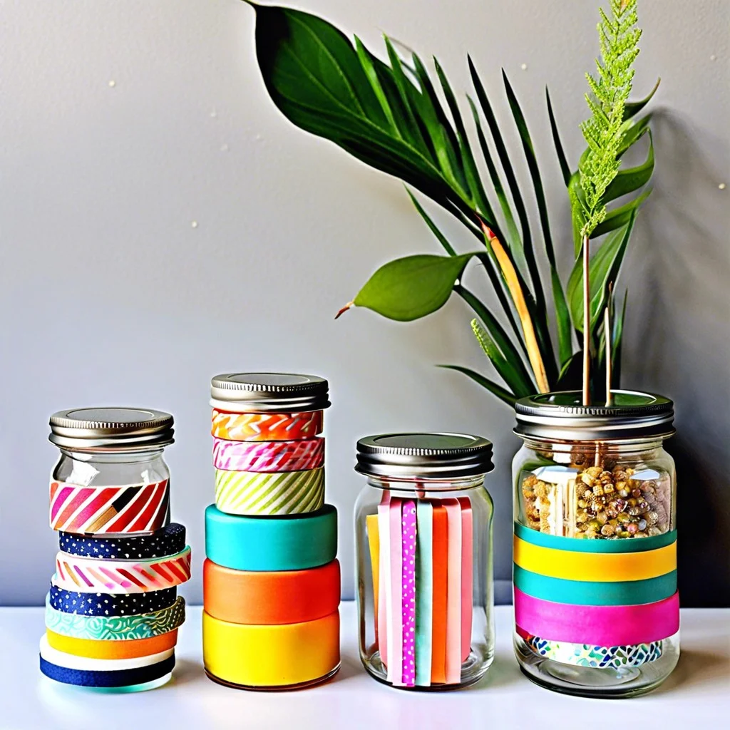wrapped with decorative washi tape strips