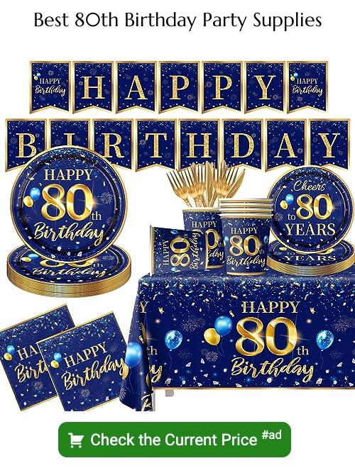 80th birthday party supplies