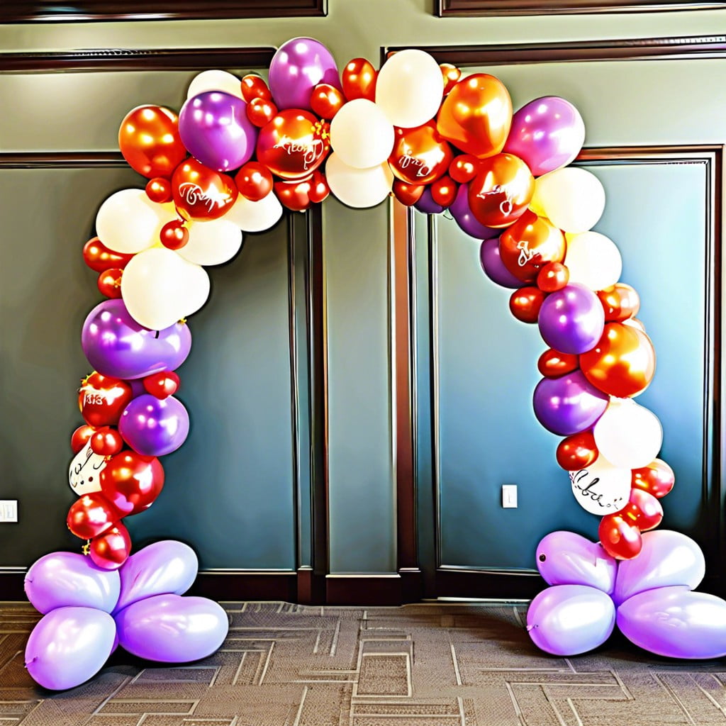 balloon archway with messages