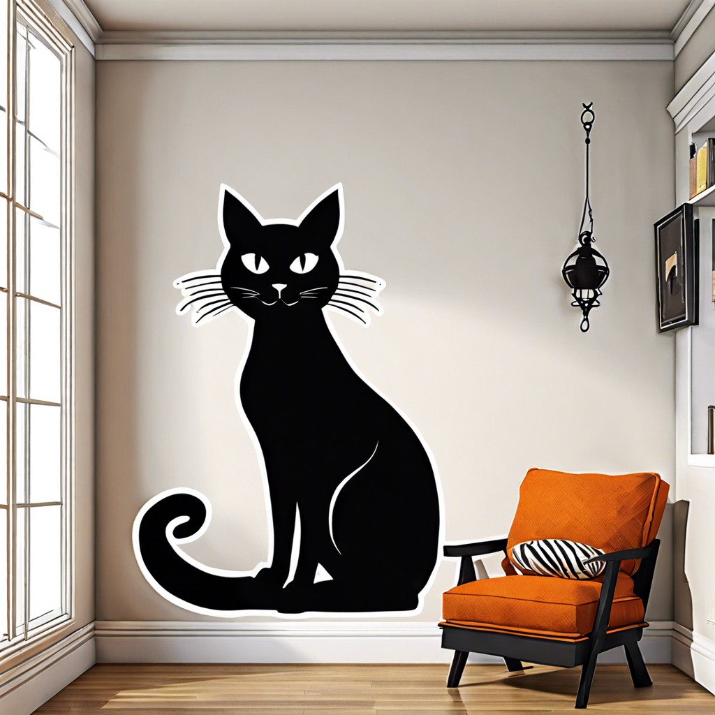 black cat cutouts on walls