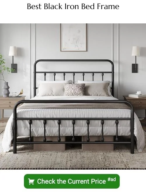 black iron bed frame