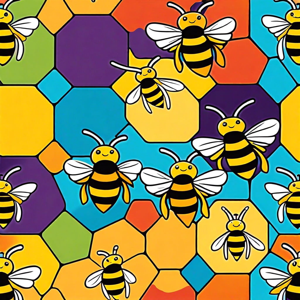 busy bees and honeycomb
