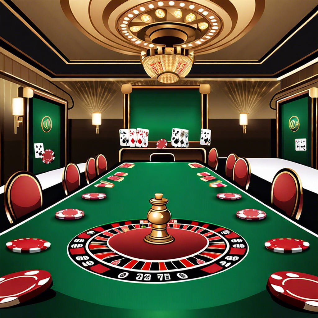 casino night with poker tables and chips