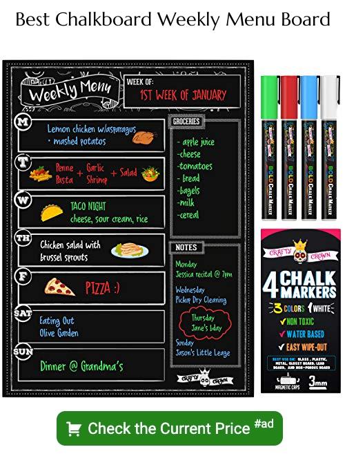 chalkboard weekly menu board