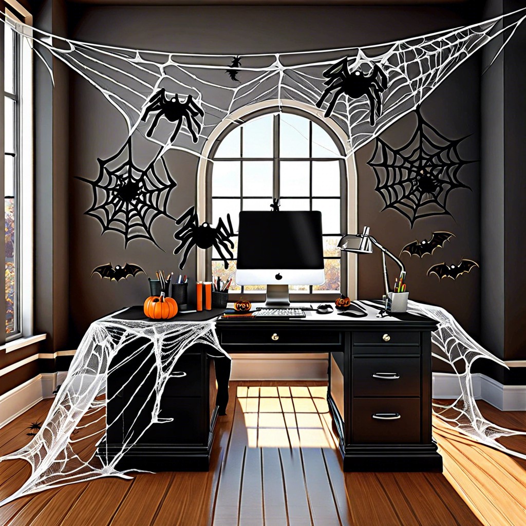 cobweb covered desk areas
