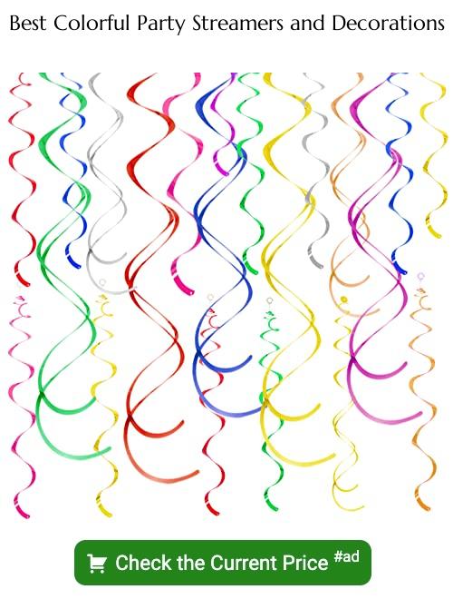 colorful party streamers and decorations