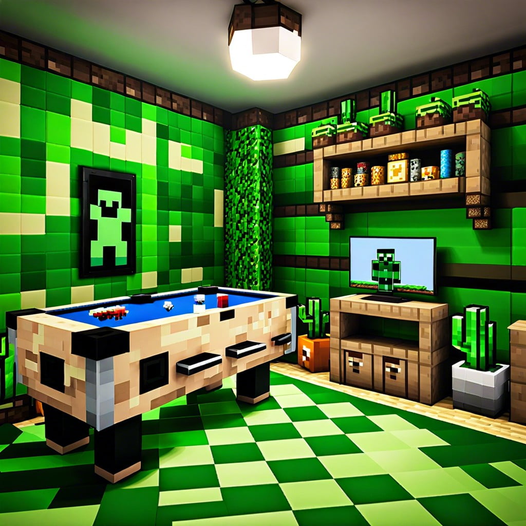 creeper themed game room