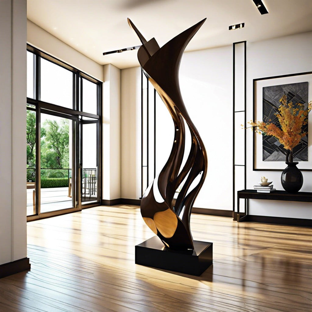 displaying a large floor standing sculpture