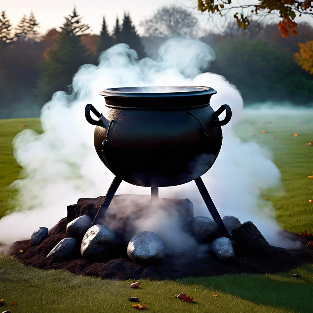 eerie fog machine cauldron