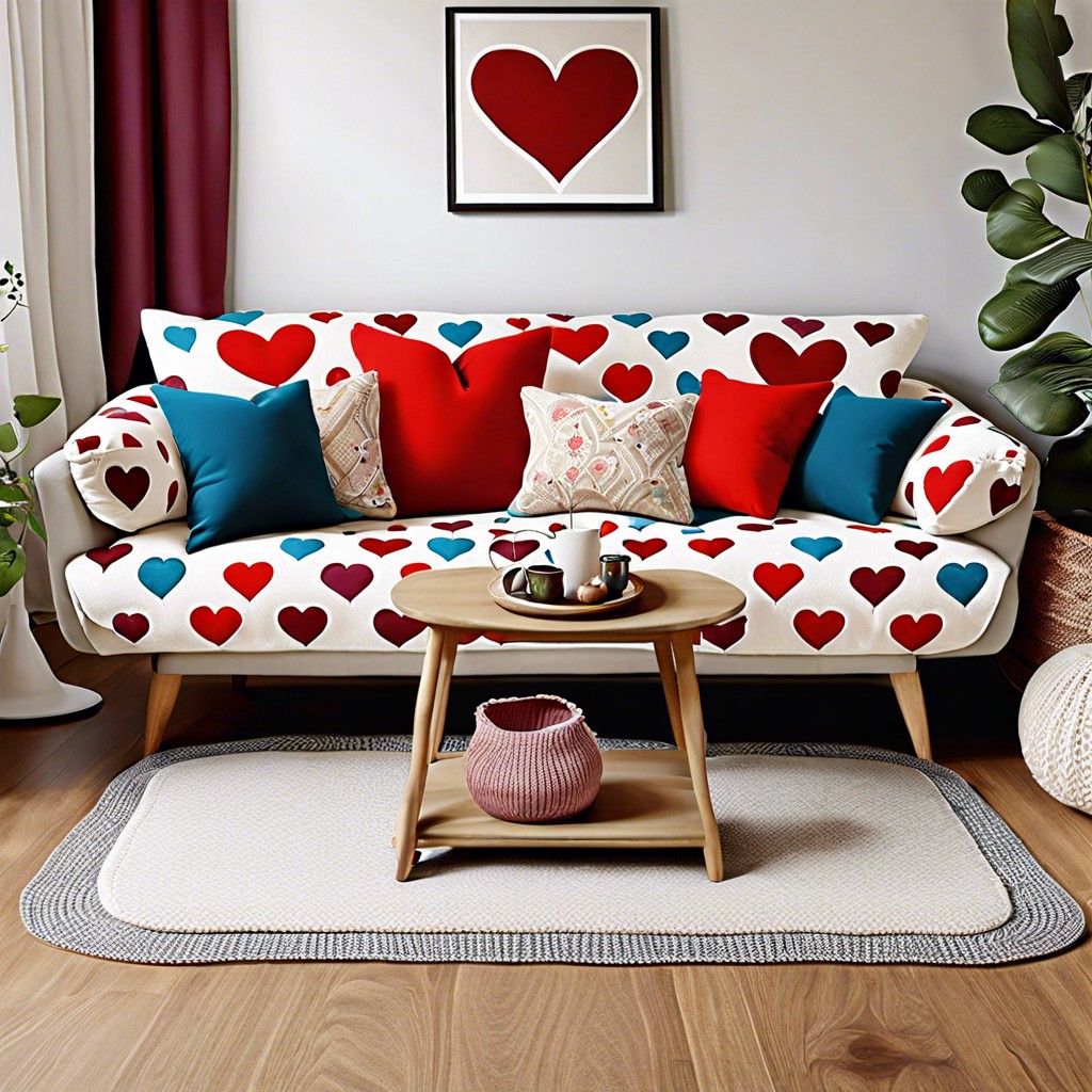 fabric heart pillow covers