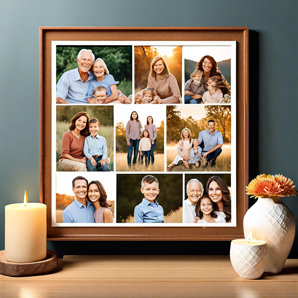 family photo collage in a frame