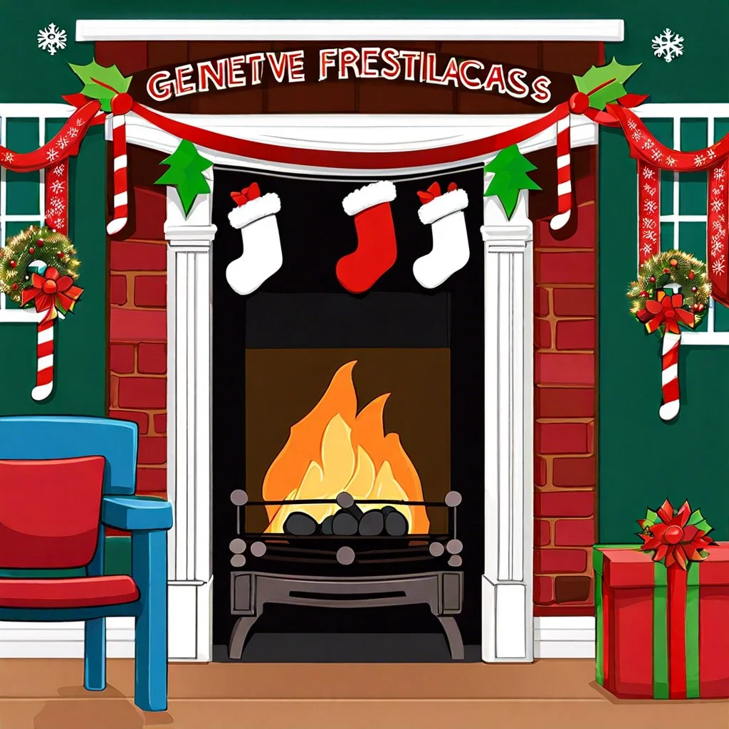 fireplace with stockings hung